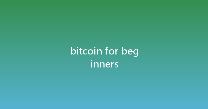 bitcoin for beginners 